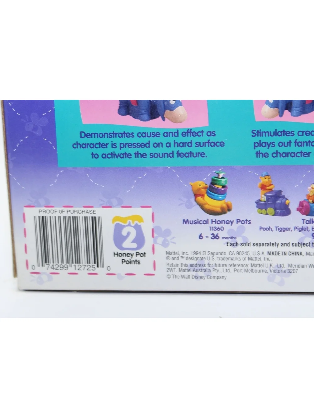 NIB VTG Disney Pooh Talkin' Fun Talking Eeyore Character And Wagon Toy 9-36 Mo.